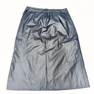 Hirsch Black/Charcoal Polyester Faux Leather Textured Skirt Size 14